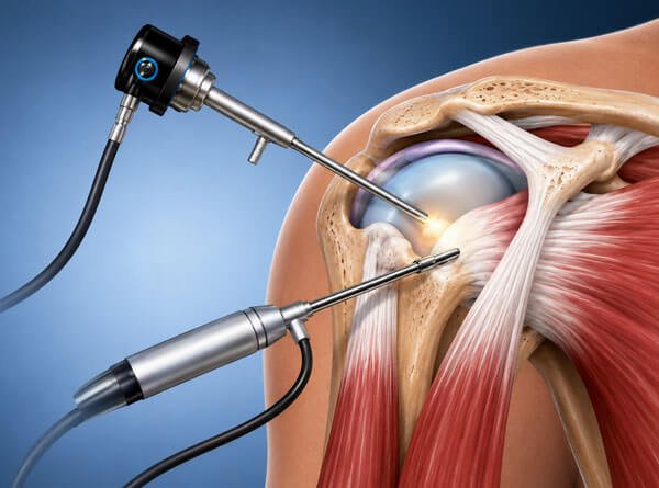 Advanced shoulder arthroscopy procedure illustration